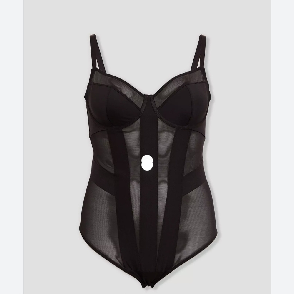 Nwt Torrid Elegant Black Sheer Bodysuit
